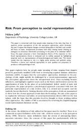 Risk: From perception to social representation - UMBC Department ...