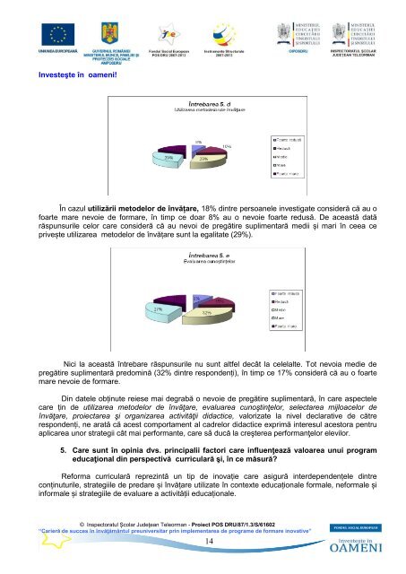 Studiul de cercetare privind nevoile de formare ale cadrelor ...