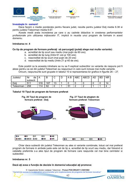 Studiul de cercetare privind nevoile de formare ale cadrelor ...