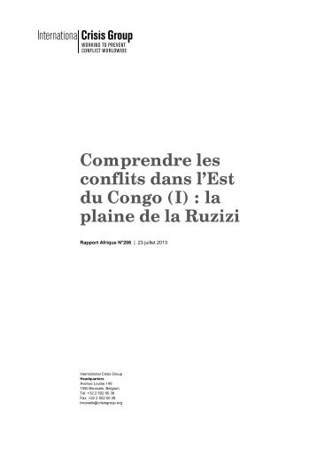 Comprendre les conflits dans l'Est du Congo - International Crisis ...