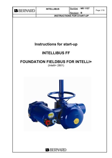 NR1157 Fieldbus Foundation instructions for ... - Bernard Controls