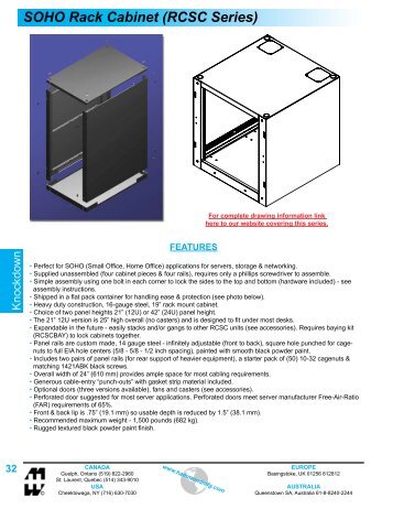SOHO Rack Cabinet (RCSC Series) - Hammond Manufacturing