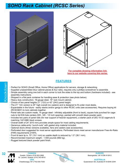 SOHO Rack Cabinet (RCSC Series) - Hammond Manufacturing