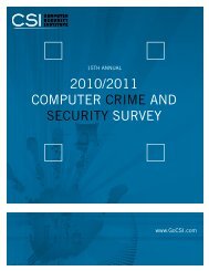 2010/2011 Computer CrIme and SeCurIty Survey - Gatton College ...