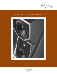 MAXX Series 3 Owner's Manual - Wilson Audio