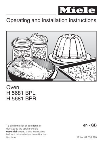 Operating and installation instructions Oven H 5681 BPL H 5681 BPR