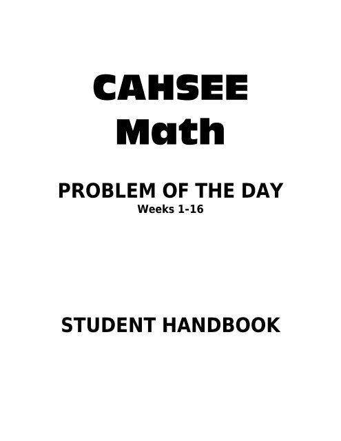 Math POD Student Workbook