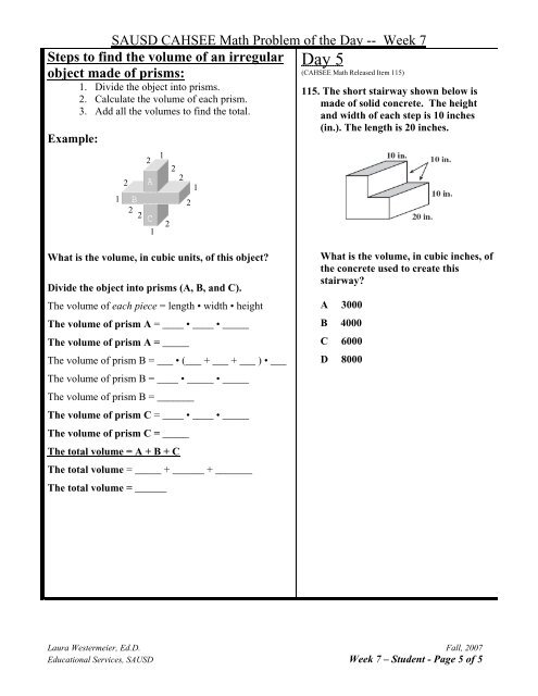 Math POD Student Workbook