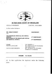 IN THE HIGH COURT OF SWAZILAND - SwaziLII