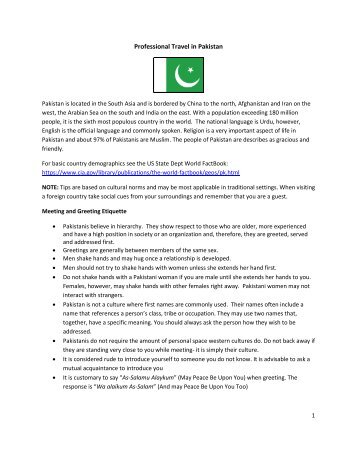Professional Travel in Pakistan - International Programs and Studies