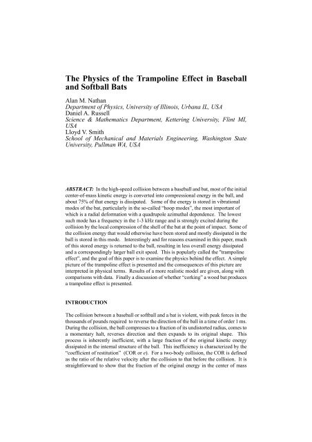 The physics of the trampoline effect in baseball and softball bats