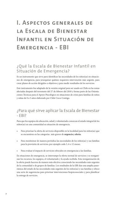 Escala de Bienestar Infantil en Situacion - Chile Crece Contigo