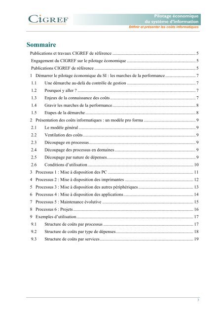 Pilotage Ã©conomique du systÃ¨me d'information - Cigref