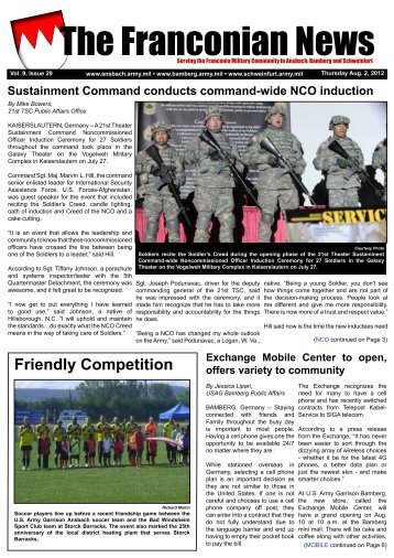 The Franconian News - USAG Bamberg - U.S. Army