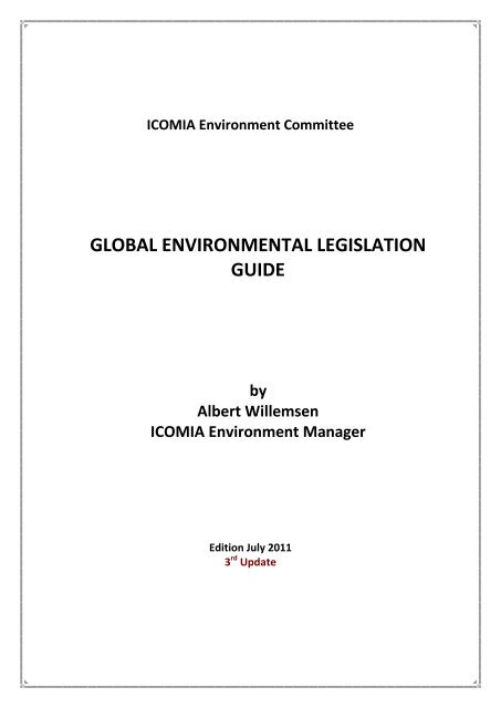 global environmental legislation guide - National Marine ...