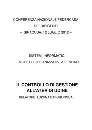 IL CONTROLLO DI GESTIONE ALL'ATER DI UDINE - Federcasa