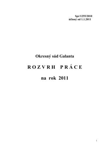 OKRESNÝ SÚD GALANTA - Ministerstvo spravodlivosti SR