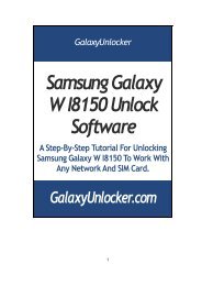 Samsung Galaxy W I8150 Unlock Software - GalaxyUnlocker