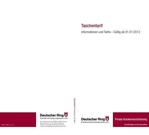 Taschentarif Formular-Nr.: DRK1981_201301 - Vd-west.de