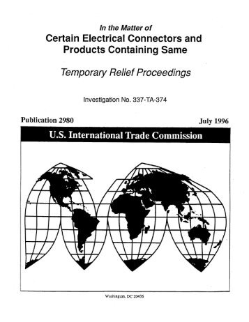 Certain Electrical Connectors and Products Containing Same - USITC