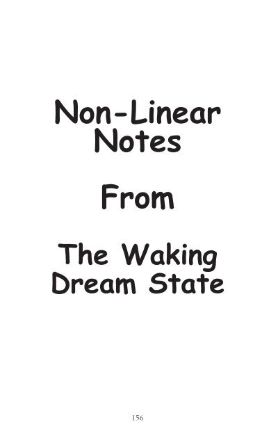 Notes from the Dream (circa 1982-1986) - Stephen H. Wolinsky Ph. D.