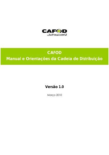 CAFOD Manual e OrientaÃ§Ãµes da Cadeia de DistribuiÃ§Ã£o