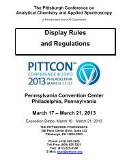 Display Rules and Regulations - Pittcon