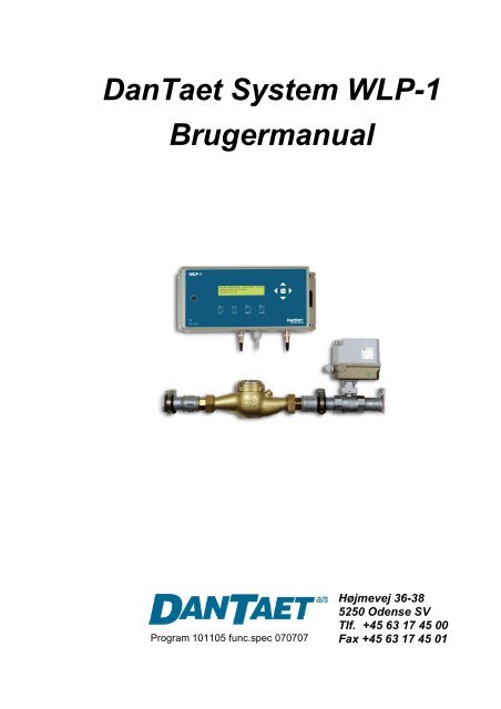 DanTaet System WLP-1 Brugermanual - DanTaet a/s