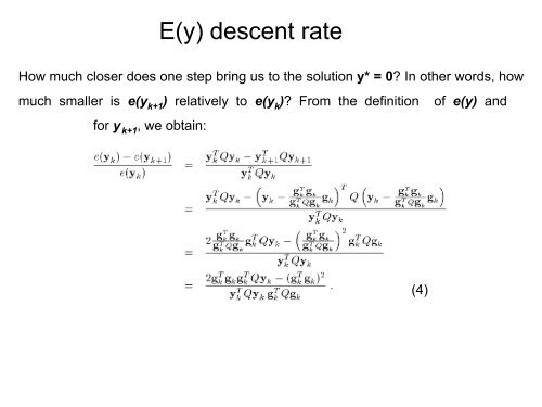 Steepest Descent Rate