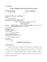 IN THE SUPREME COURT OF THE VIRGIN ISLANDS OPINION OF ...