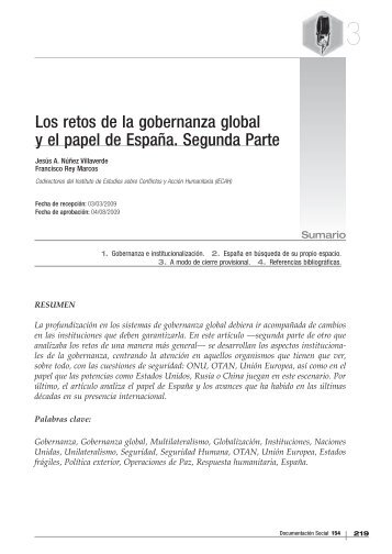 13 - LOS RETOS DE LA GOBERNANZA GLOBAL Y EL PAPEL DE ...