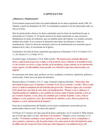 Dones de Ministerios Obispo Underwood Cap 1 y 2 Extracto libro