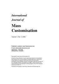 CASES FROM THE INTERNATIONAL MASS CUSTOMISATION ...