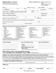 Medical History (confidential) Return completed form to: MSSU ...