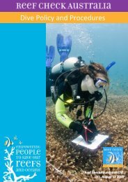 RCA Dive Policy and Procedures - Reef Check Australia