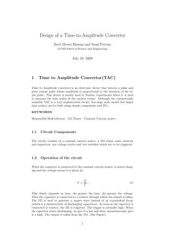 Design of a Time-to-Amplitude Converter