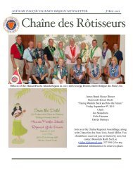 2011 - Chaine des Rotisseurs