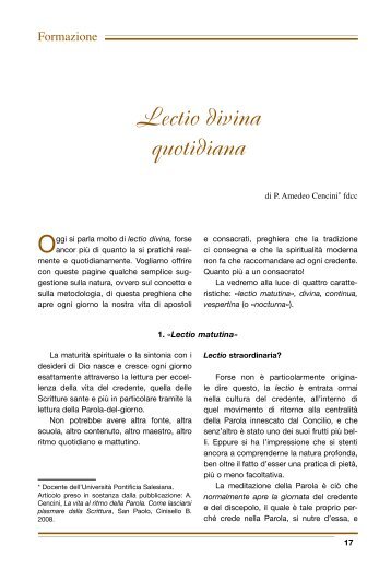 Lectio divina quotidiana - Vitanostra-nuovaciteaux.it