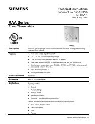 RAA Series Room Thermostats - Hunt Heating