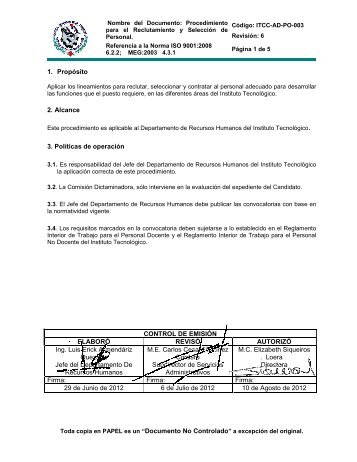 ITCC-AD-PO-003 SELECCION DE PERSONAL OK.pdf - instituto ...