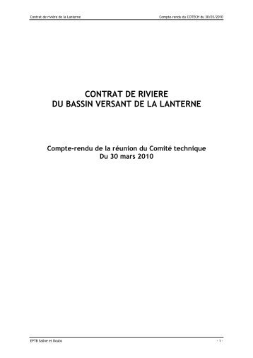 contrat de riviere du bassin versant de la lanterne - EPTB SaÃ´ne ...