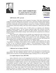 HON. JOHN ZEBROWSKI - ADR Services, Inc.