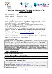 Parent/Guardian Information Statement and Consent Form ...