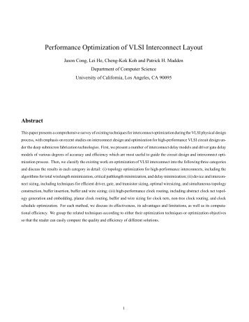 Performance Optimization of VLSI Interconnect Layout - Design ...