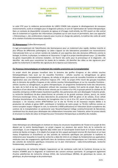 Acronyme du projet / IC Ouest IDEX 2010 1/1 Acronyme ... - L'UNAM