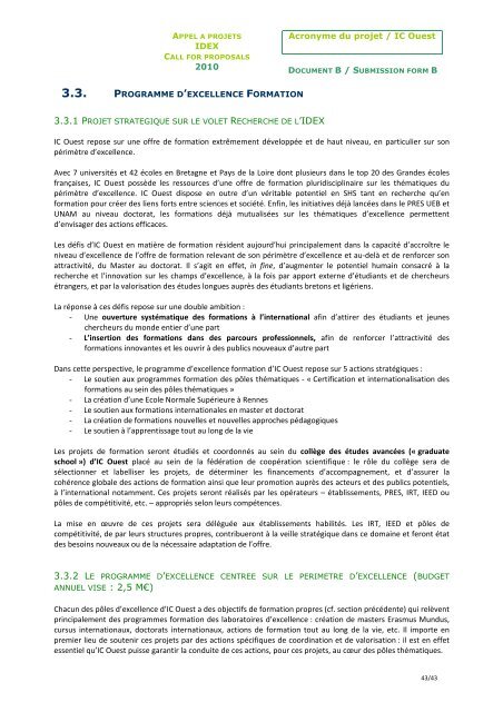 Acronyme du projet / IC Ouest IDEX 2010 1/1 Acronyme ... - L'UNAM