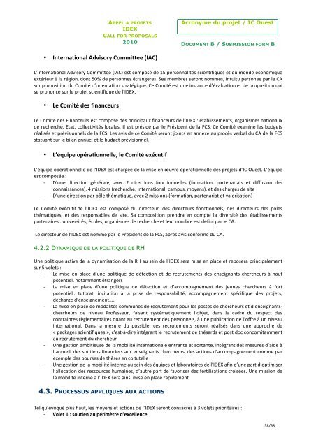 Acronyme du projet / IC Ouest IDEX 2010 1/1 Acronyme ... - L'UNAM