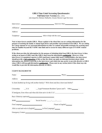 client screening form