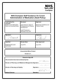 Covert Administration of Medication - NHS Grampian