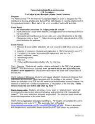 Pennsylvania State FFA Job Interview CDE Guidelines Co ... - Pa FFA